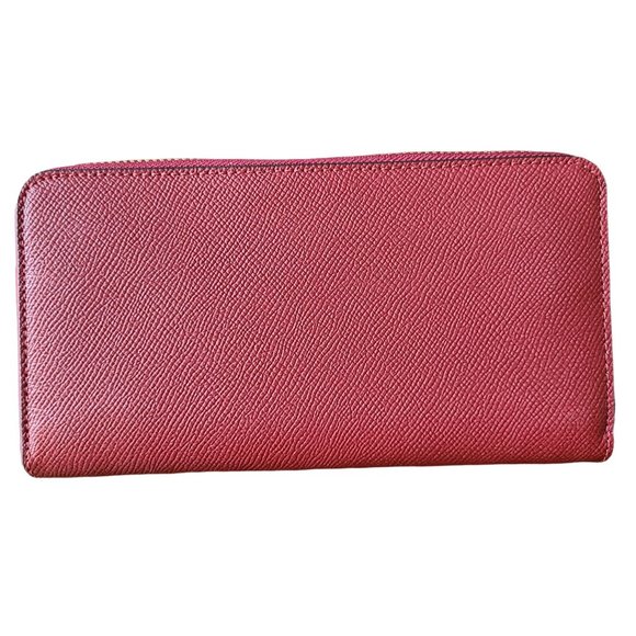 Coach Long Zip Around Wallet Cherry Gold Hardware - Picture 2 of 10